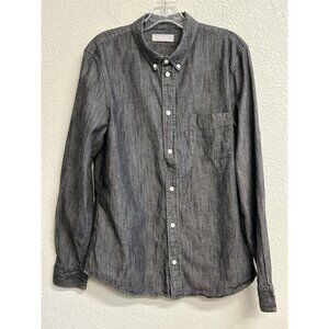 Everlane Button Up Shirt Men’s Large Gray Chambray Long Sleeve Lightweight
